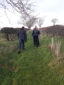 Walking up the hill to the fort